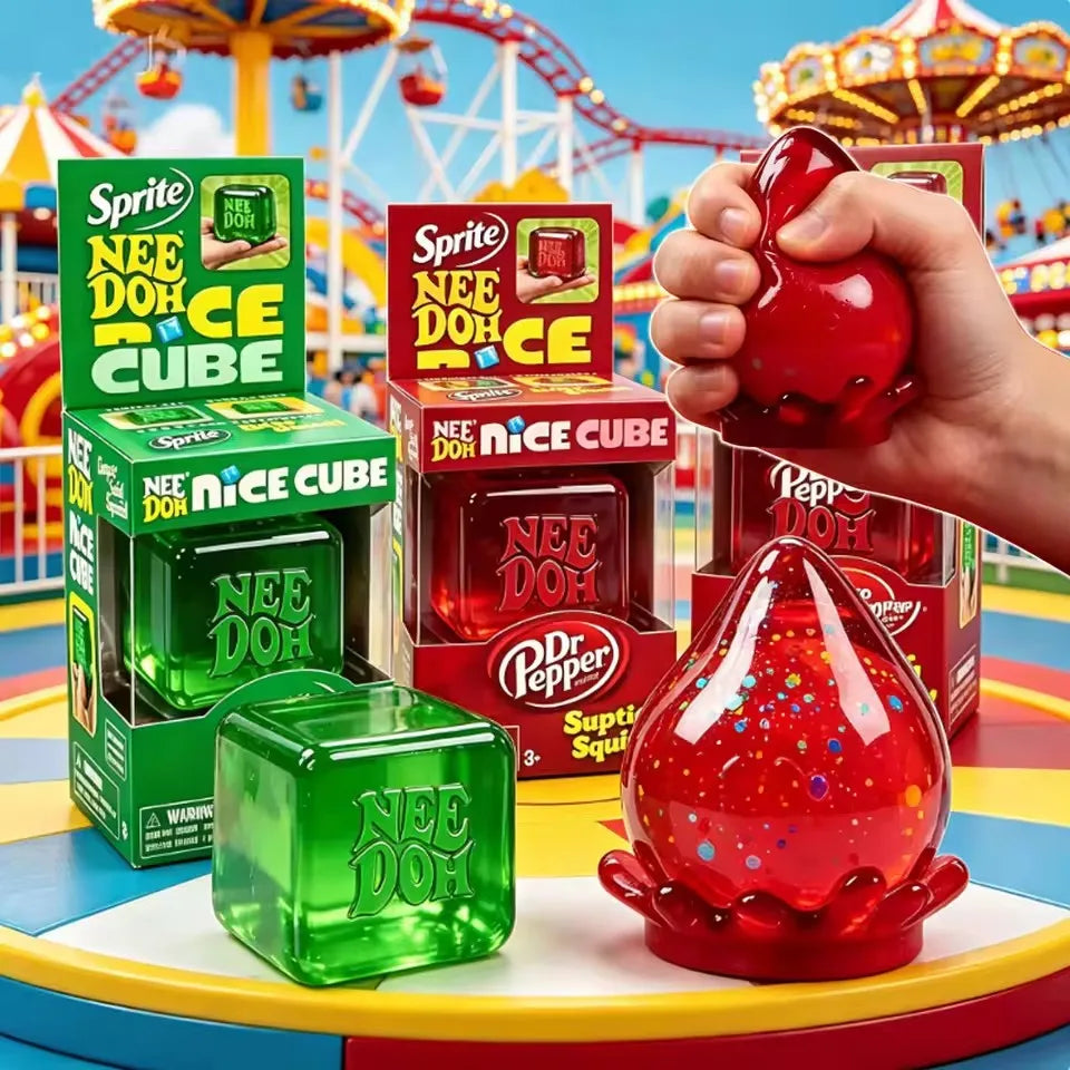 Schylling NeeDoh Nice Cube Sensory Squeeze Toy with Super Solid Squish Stress Relief Anxiety Sensory Tool Stress Reliever Toys