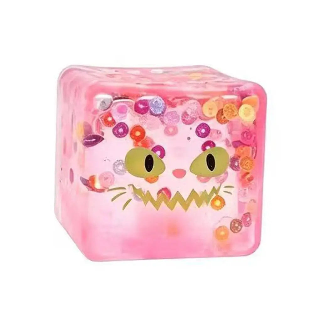 Creative Ugly Face Design Ice Cool Squishy Toy Stack One Stack Ice Cube Shape Stack One Stack Ice Cube Shape Halloween Gift