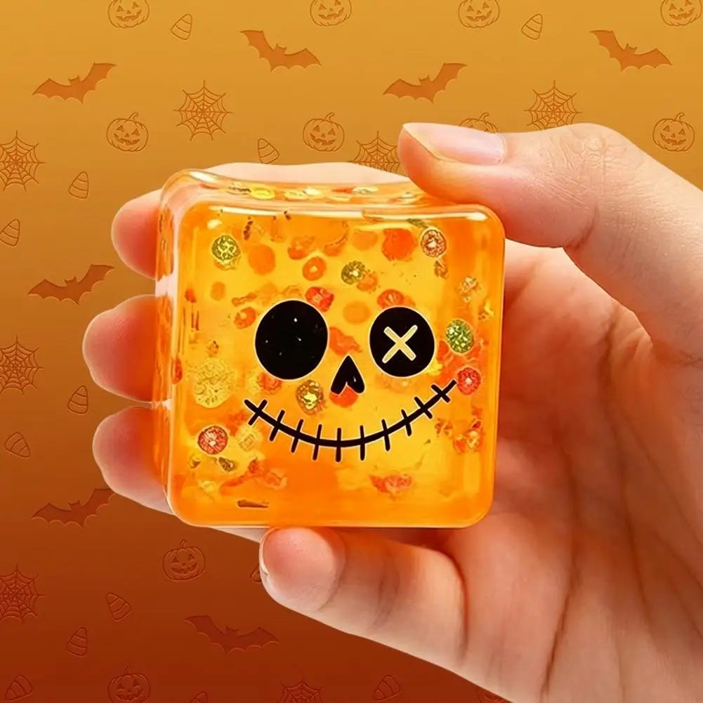 Creative Ugly Face Design Ice Cool Squishy Toy Stack One Stack Ice Cube Shape Stack One Stack Ice Cube Shape Halloween Gift
