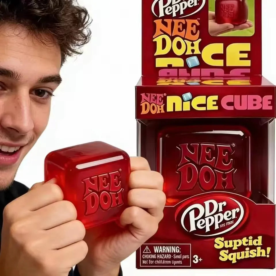 Schylling NeeDoh Nice Cube Sensory Squeeze Toy with Super Solid Squish Stress Relief Anxiety Sensory Tool Stress Reliever Toys