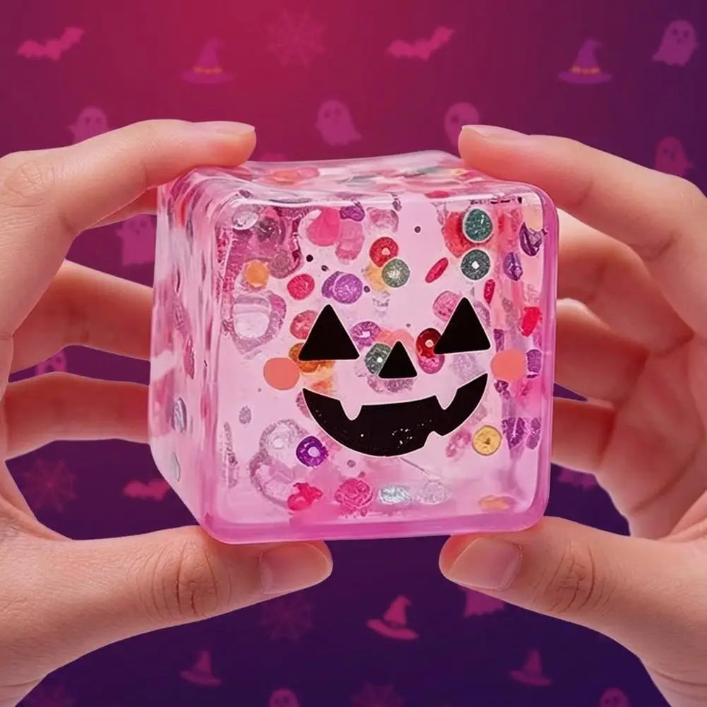Creative Ugly Face Design Ice Cool Squishy Toy Stack One Stack Ice Cube Shape Stack One Stack Ice Cube Shape Halloween Gift