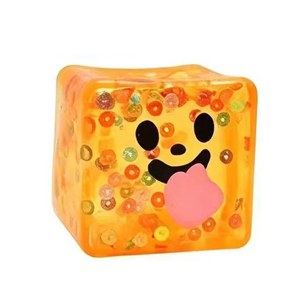 Creative Ugly Face Design Ice Cool Squishy Toy Stack One Stack Ice Cube Shape Stack One Stack Ice Cube Shape Halloween Gift