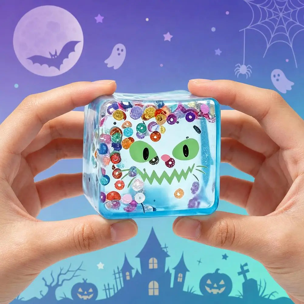 Creative Ugly Face Design Ice Cool Squishy Toy Stack One Stack Ice Cube Shape Stack One Stack Ice Cube Shape Halloween Gift