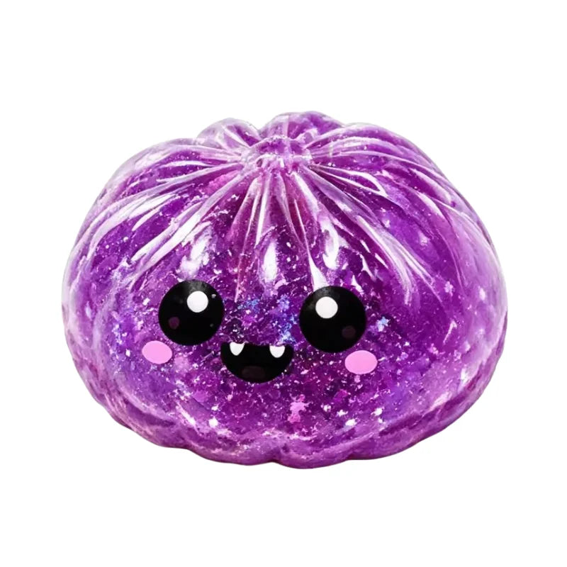 Halloween Pectin Dumpling Squishies Cute Ghost Bun Toy Slow Rising Stress Relief Fidget Toy for Kids Adults Anti-Anxiety Gif