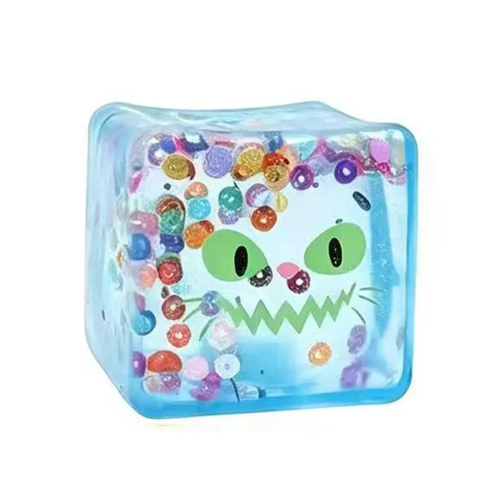 Creative Ugly Face Design Ice Cool Squishy Toy Stack One Stack Ice Cube Shape Stack One Stack Ice Cube Shape Halloween Gift