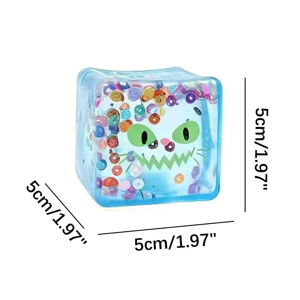 Creative Ugly Face Design Ice Cool Squishy Toy Stack One Stack Ice Cube Shape Stack One Stack Ice Cube Shape Halloween Gift