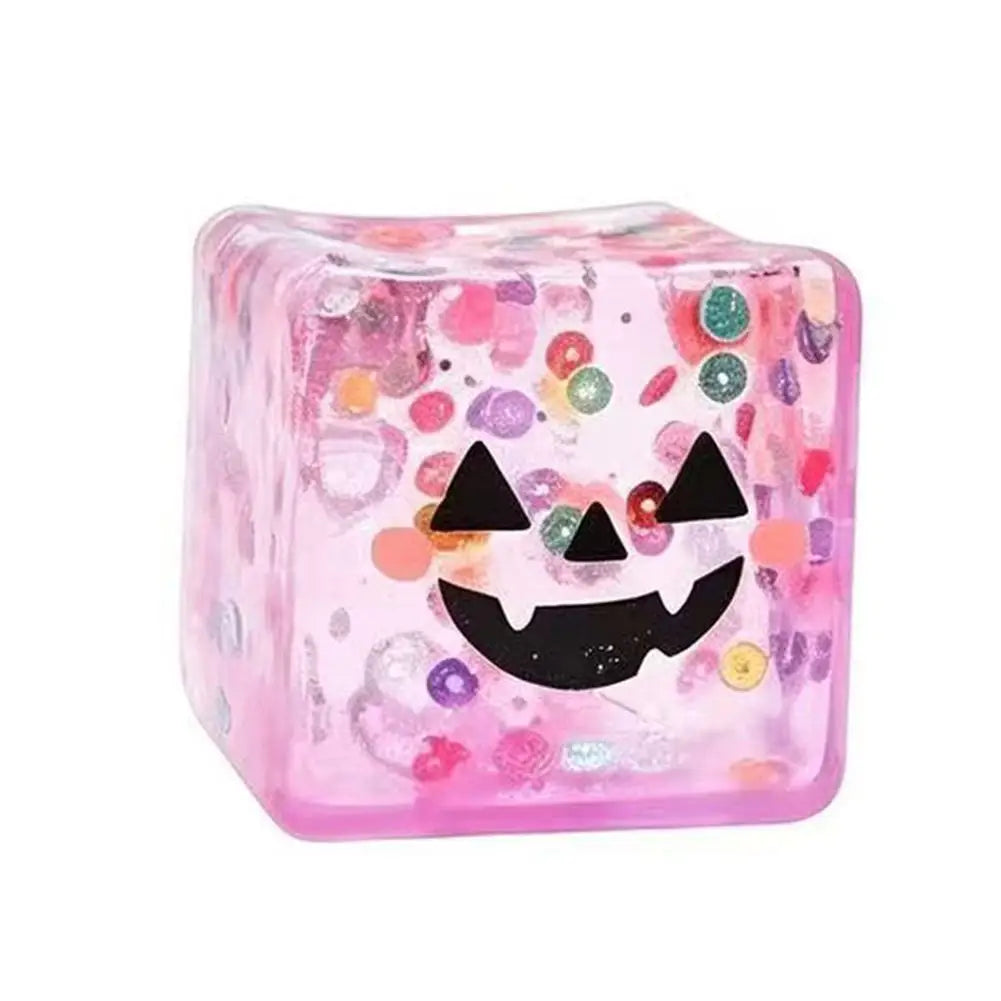 Creative Ugly Face Design Ice Cool Squishy Toy Stack One Stack Ice Cube Shape Stack One Stack Ice Cube Shape Halloween Gift