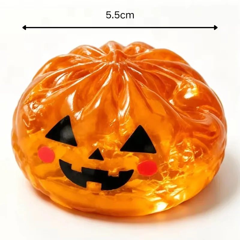 Halloween Pectin Dumpling Squishies Cute Ghost Bun Toy Slow Rising Stress Relief Fidget Toy for Kids Adults Anti-Anxiety Gif