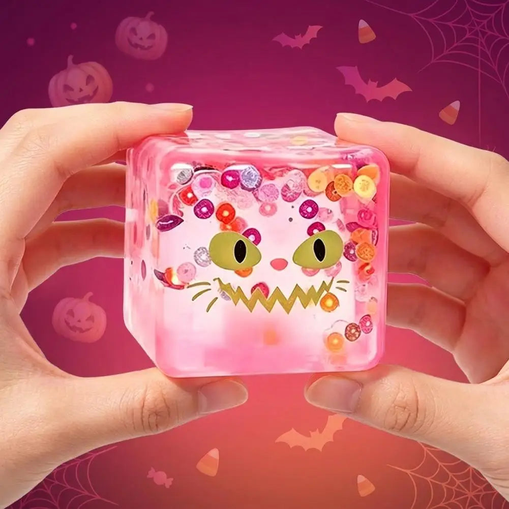 Creative Ugly Face Design Ice Cool Squishy Toy Stack One Stack Ice Cube Shape Stack One Stack Ice Cube Shape Halloween Gift