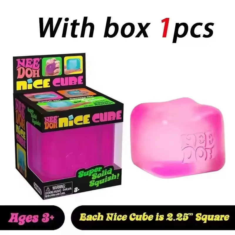 Schylling NeeDoh Nice Cube Sensory Squeeze Toy with Super Solid Squish Stress Relief Anxiety Sensory Tool Stress Reliever Toys
