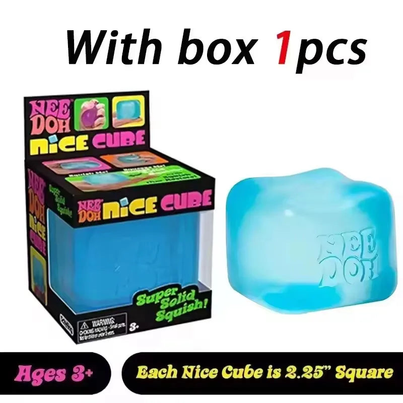Schylling NeeDoh Nice Cube Sensory Squeeze Toy with Super Solid Squish Stress Relief Anxiety Sensory Tool Stress Reliever Toys