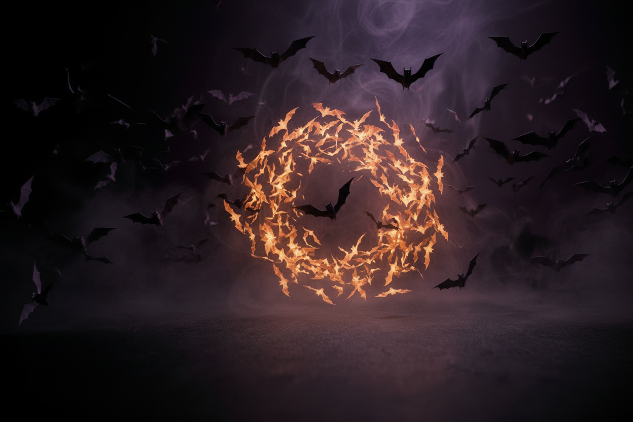 Floating candle Halloween hero banner